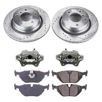 Callahan Brake Parts® - Drilled and Slotted Rear Brake Kit with Calipers
