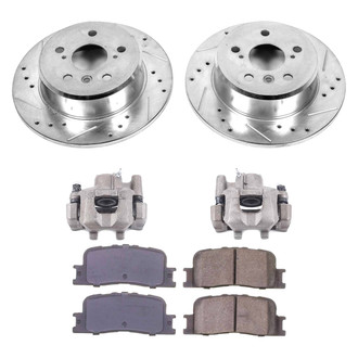 Callahan Brake Parts® - Drilled and Slotted Rear Brake Kit with Calipers