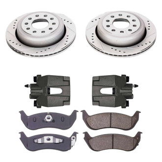 Callahan Brake Parts® - Drilled and Slotted Rear Brake Kit with Calipers