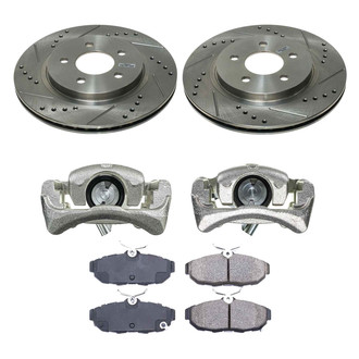 Callahan Brake Parts® - Drilled and Slotted Rear Brake Kit with Calipers