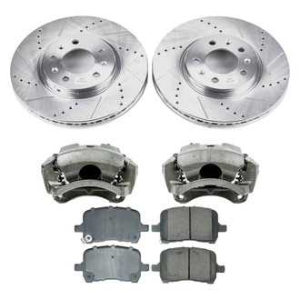 Callahan Brake Parts® - Drilled and Slotted Front Brake Kit with Calipers