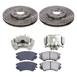 Callahan Brake Parts® - Drilled and Slotted Front Brake Kit with Calipers