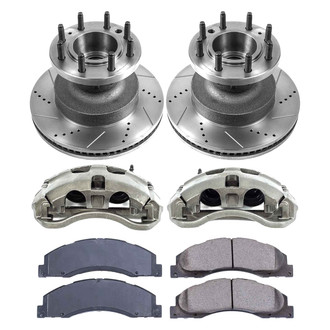 Callahan Brake Parts® - Drilled and Slotted Front Brake Kit with Calipers