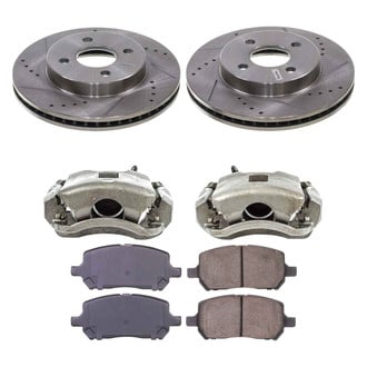 Callahan Brake Parts® - Drilled and Slotted Front Brake Kit with Calipers