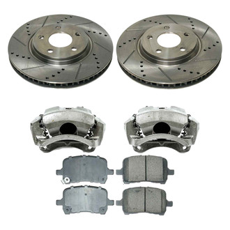 Callahan Brake Parts® - Drilled and Slotted Front Brake Kit with Calipers