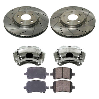 Callahan Brake Parts® - Drilled and Slotted Front Brake Kit with Calipers