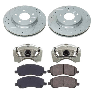 Callahan Brake Parts® - Drilled and Slotted Front Brake Kit with Calipers