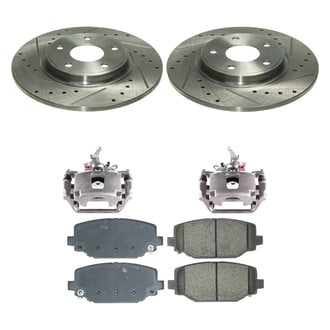 Callahan Brake Parts® - Drilled and Slotted Rear Brake Kit with Calipers