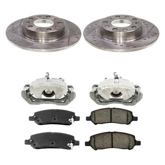 Callahan Brake Parts® K048015 - Drilled and Slotted Rear Brake Kit with Calipers