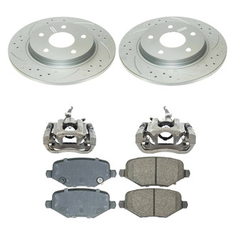 Callahan Brake Parts® - Drilled and Slotted Rear Brake Kit with Calipers