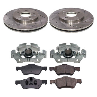 Callahan Brake Parts® - Drilled & Slotted Brake Kit with Calipers