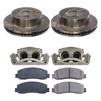 Callahan Brake Parts® - Drilled and Slotted Front Brake Kit with Calipers