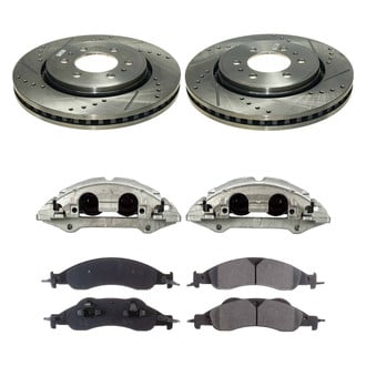 Callahan Brake Parts® - Drilled and Slotted Front Brake Kit with Calipers