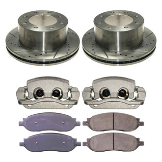 Callahan Brake Parts® - Drilled and Slotted Rear Brake Kit with Calipers