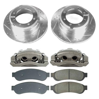 Callahan Brake Parts® - Drilled and Slotted Rear Brake Kit with Calipers