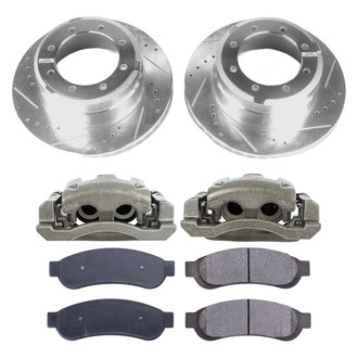 Callahan Brake Parts® - Drilled and Slotted Rear Brake Kit with Calipers
