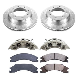 Callahan Brake Parts® - Drilled and Slotted Rear Brake Kit with Calipers