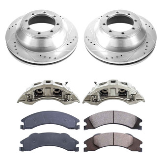 Callahan Brake Parts® - Drilled and Slotted Rear Brake Kit with Calipers