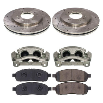 Callahan Brake Parts® - Drilled and Slotted Front Brake Kit with Calipers