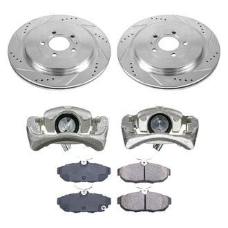 Callahan Brake Parts® - Drilled and Slotted Rear Brake Kit with Calipers
