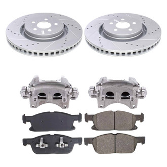 Callahan Brake Parts® - Drilled & Slotted Brake Kit with Calipers