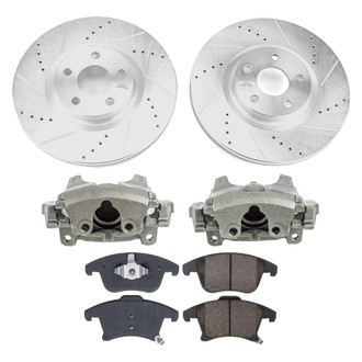 Callahan Brake Parts® - Drilled and Slotted Front Brake Kit with Calipers