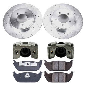 Callahan Brake Parts® - Drilled & Slotted Brake Kit with Calipers
