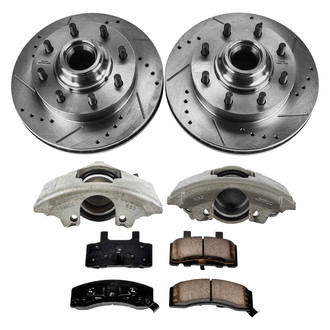 Callahan Brake Parts® - Drilled and Slotted Front Brake Kit with Calipers