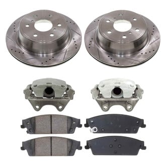 Callahan Brake Parts® - Drilled and Slotted Rear Brake Kit with Calipers