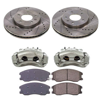 Callahan Brake Parts® - Drilled & Slotted Brake Kit with Calipers