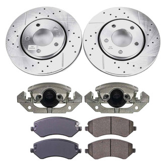 Callahan Brake Parts® - Drilled and Slotted Front Brake Kit with Calipers