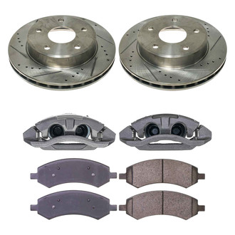 Callahan Brake Parts® - Drilled & Slotted Brake Kit with Calipers
