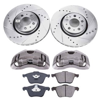 Callahan Brake Parts® - Drilled and Slotted Front Brake Kit with Calipers