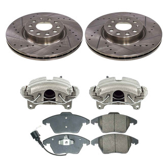 Callahan Brake Parts® - Drilled and Slotted Front Brake Kit with Calipers