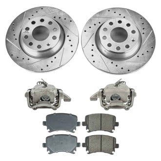 Callahan Brake Parts® - Drilled and Slotted Rear Brake Kit with Calipers