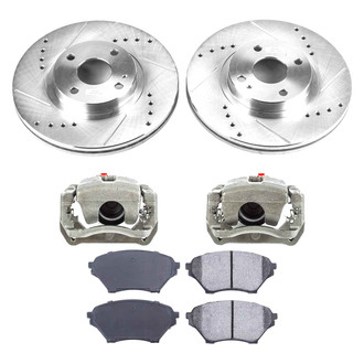 Callahan Brake Parts® - Drilled and Slotted Front Brake Kit with Calipers