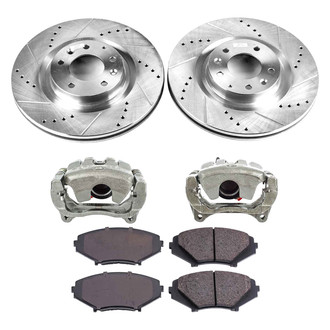 Callahan Brake Parts® K048109 - Drilled and Slotted Front Brake Kit with Calipers