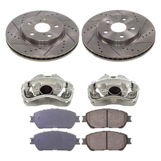 Callahan Brake Parts® - Drilled and Slotted Front Brake Kit with Calipers