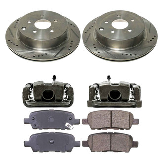 Callahan Brake Parts® - Drilled and Slotted Rear Brake Kit with Calipers