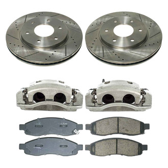 Callahan Brake Parts® - Drilled and Slotted Front Brake Kit with Calipers