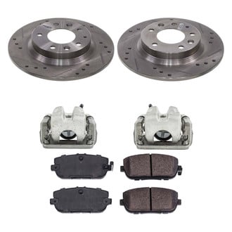 Callahan Brake Parts® - Drilled and Slotted Rear Brake Kit with Calipers