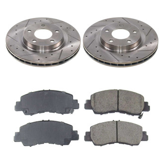 Callahan Brake Parts® - Drilled and Slotted Front Brake Kit