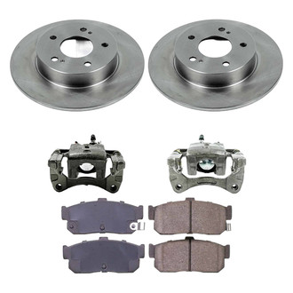 Callahan Brake Parts® - Plain Rear Brake Kit with Calipers