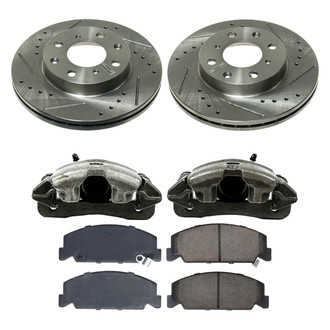 Callahan Brake Parts® - Drilled & Slotted Brake Kit with Calipers