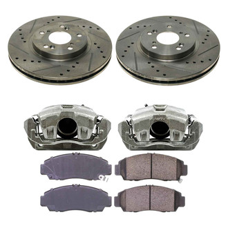 Callahan Brake Parts® - Drilled and Slotted Brake Kit with Calipers