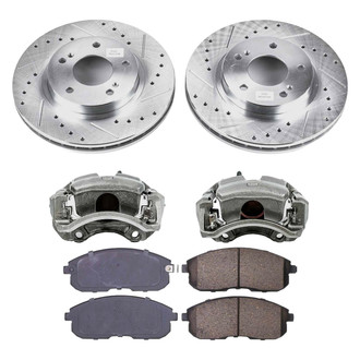 Callahan Brake Parts® - Drilled and Slotted Front Brake Kit with Calipers