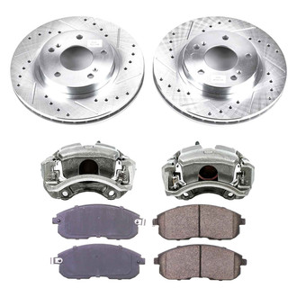 Callahan Brake Parts® - Drilled and Slotted Front Brake Kit with Calipers