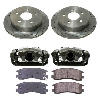 Callahan Brake Parts® - Drilled and Slotted Rear Brake Kit with Calipers