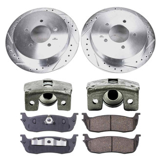 Callahan Brake Parts® - Drilled and Slotted Rear Brake Kit with Calipers