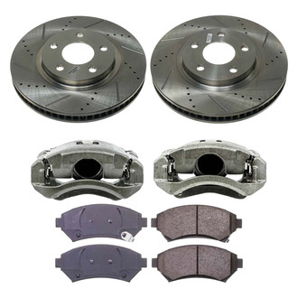 Callahan Brake Parts® - Drilled and Slotted Front Brake Kit with Calipers